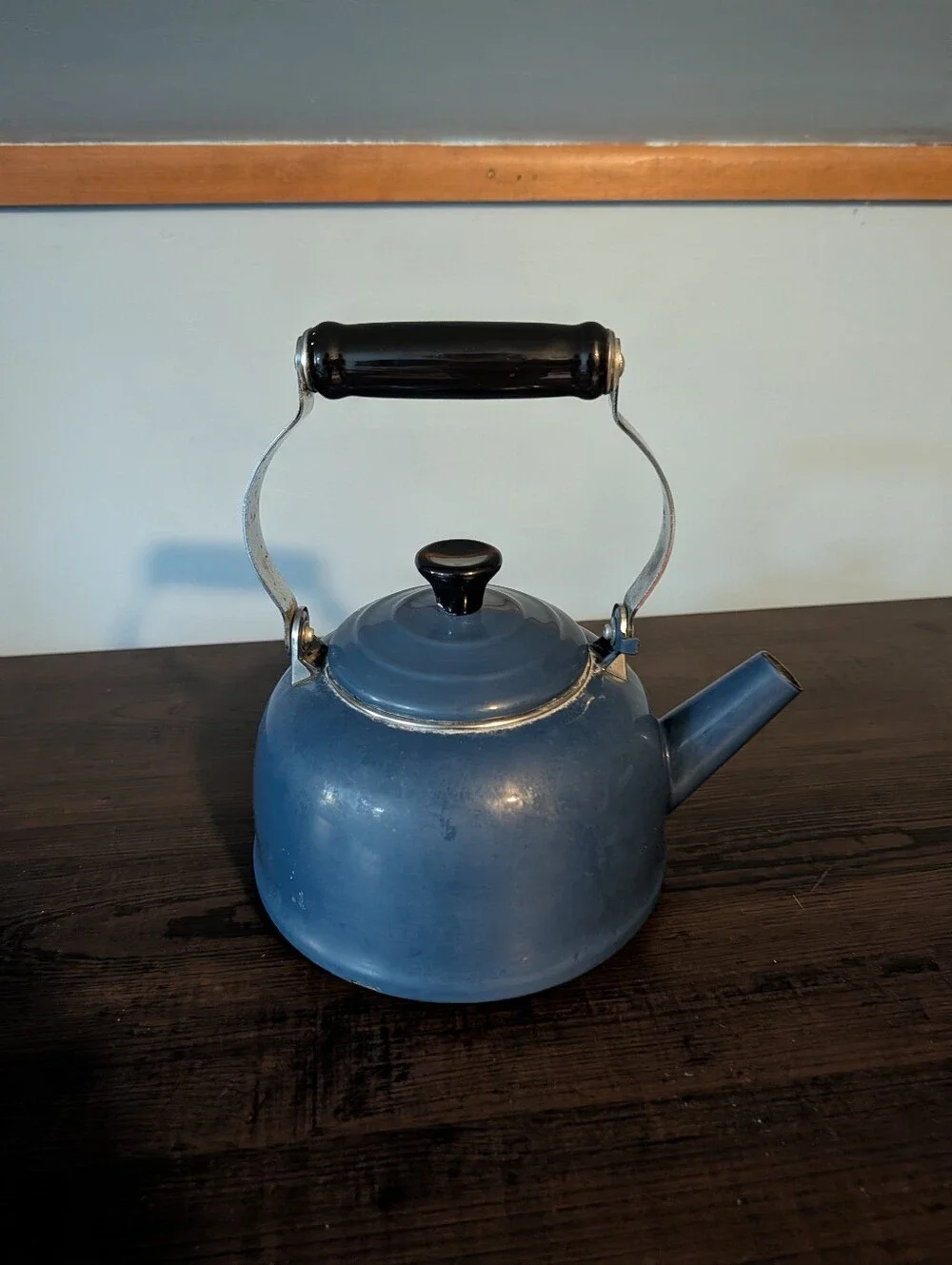 Le Creuset Blue Stovetop Kettle with Black Handle